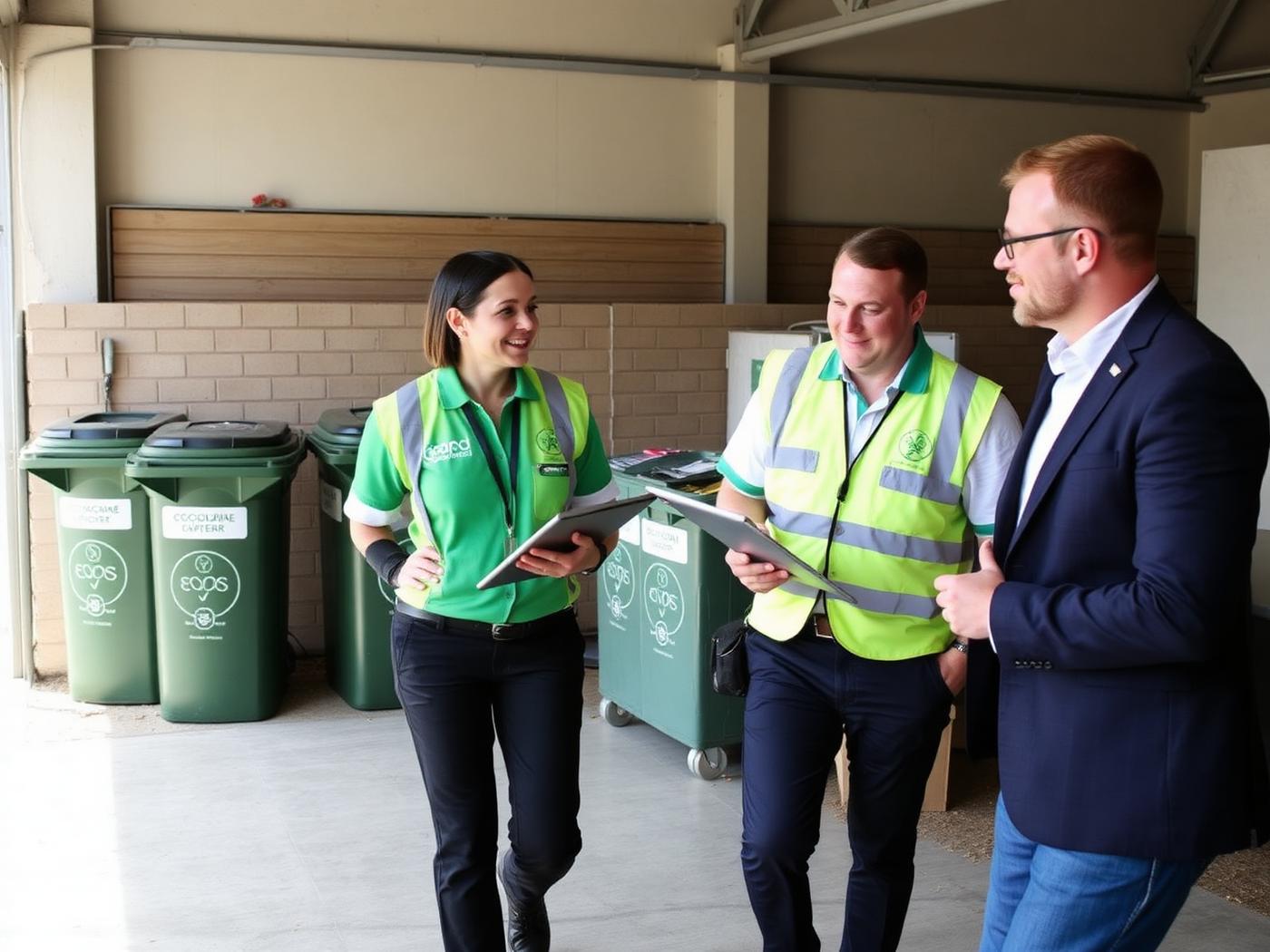 Green Earth team conducting an on-site organic waste assessment