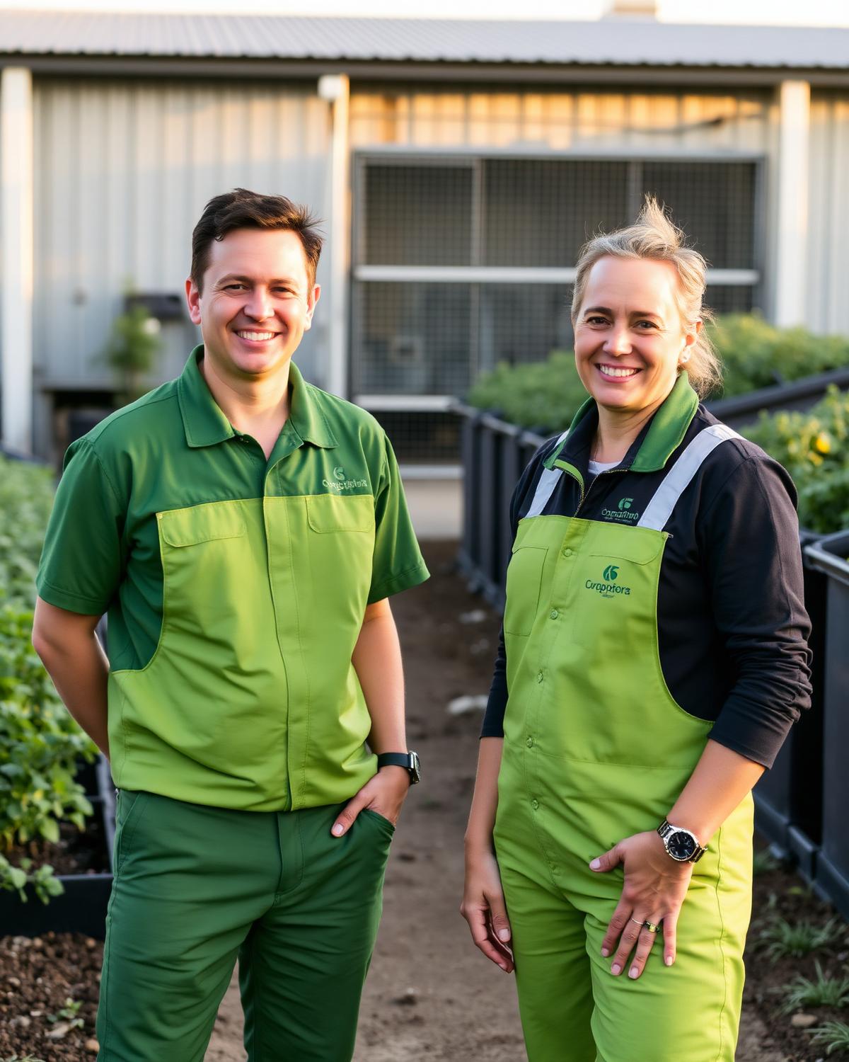 Green Earth sustainability consultants at a composting operation